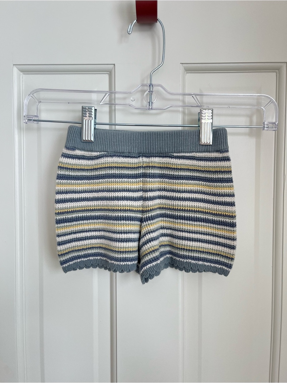Striped Crochet Shorts in Blue, Yellow and White (size 3T)